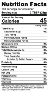 Sparky's Wing and Dippin Sauce Gallon Nutrition Information